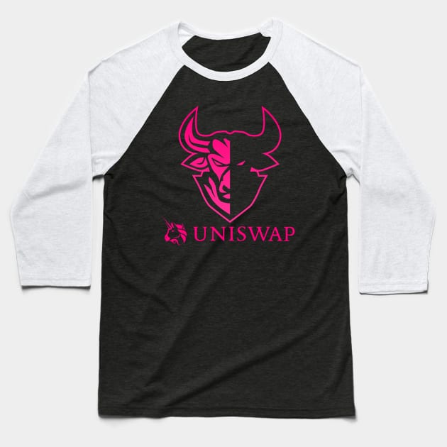 Uniswap UNI coin Crypto coin Crytopcurrency Baseball T-Shirt by JayD World